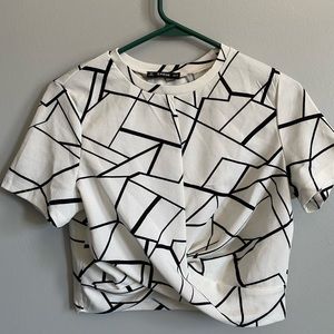 Shein white and black crop top